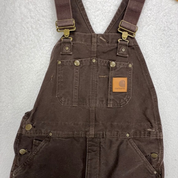 Carhartt Other - Carhartt R27 DKB Quilt Lined Sandstone Bib Overalls Dark Brown 32 x 30 Mens